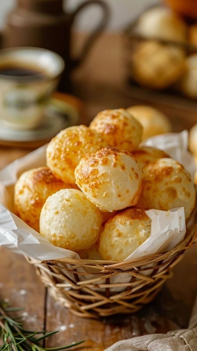 Basket of Brazilian pão de queijo